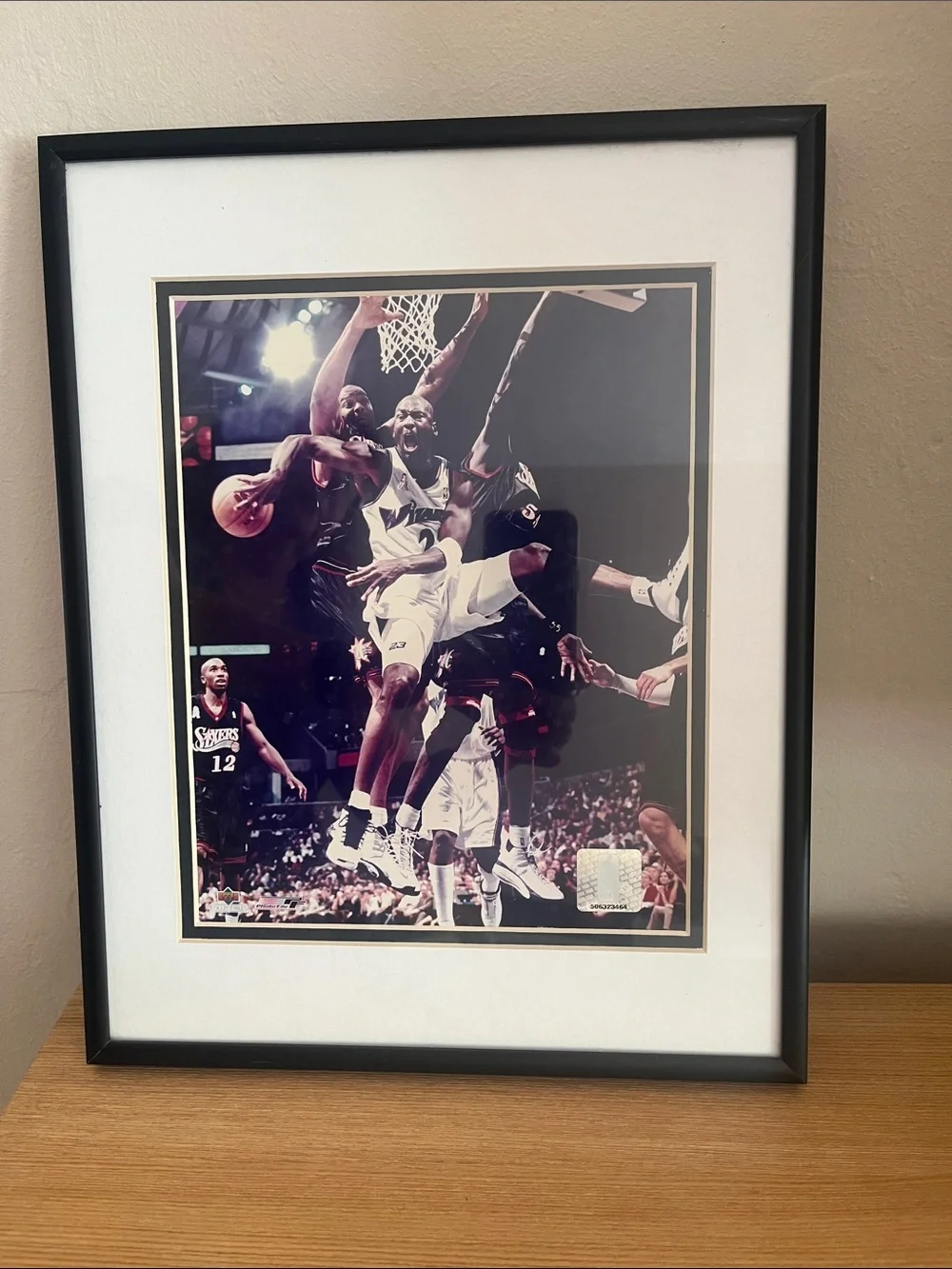 NBA Black and White Framed Basketball Action Print